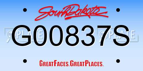 G00837S South Dakota License Plate