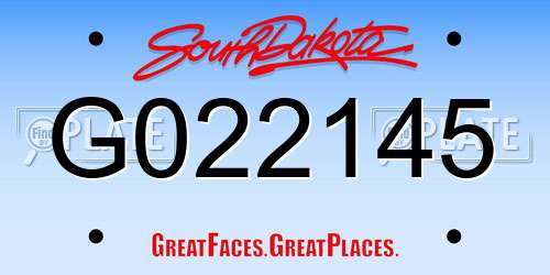 G022145 South Dakota License Plate