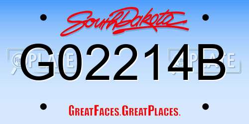 G02214B South Dakota License Plate