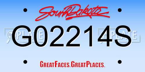 G02214S South Dakota License Plate