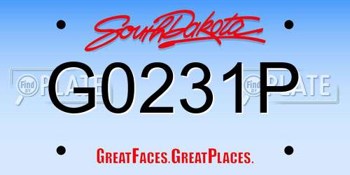 G0231P South Dakota License Plate