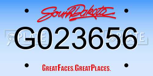 G023656 South Dakota License Plate