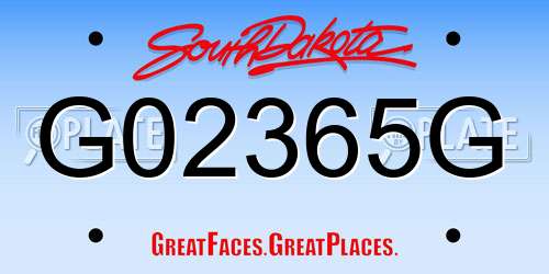 G02365G South Dakota License Plate
