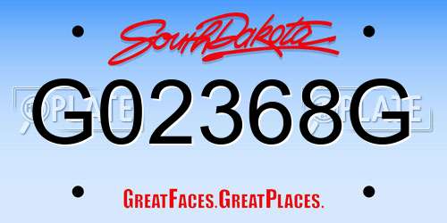 G02368G South Dakota License Plate
