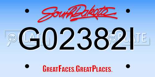 G02382I South Dakota License Plate