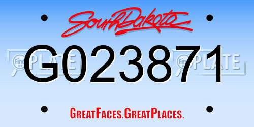 G023871 South Dakota License Plate