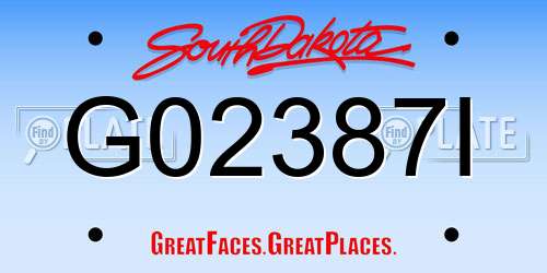 G02387I South Dakota License Plate