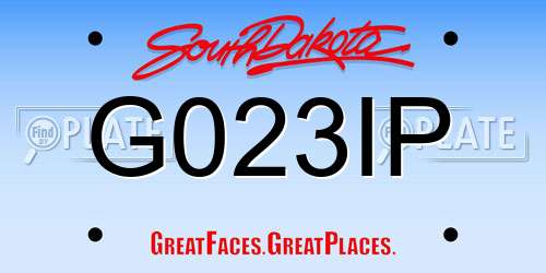 G023IP South Dakota License Plate