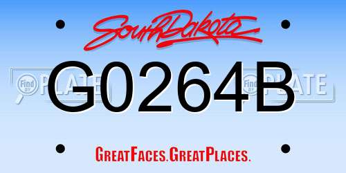 G0264B South Dakota License Plate