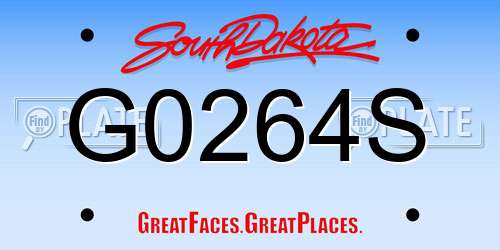 G0264S South Dakota License Plate