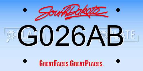 G026AB South Dakota License Plate