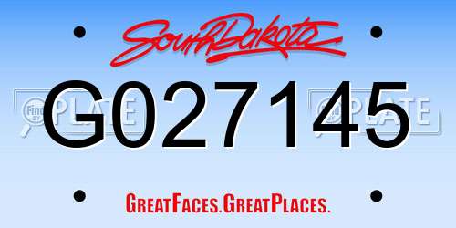 G027145 South Dakota License Plate
