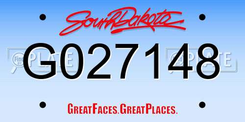 G027148 South Dakota License Plate