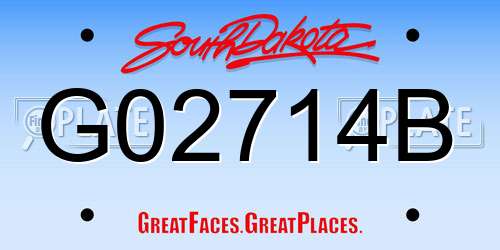 G02714B South Dakota License Plate