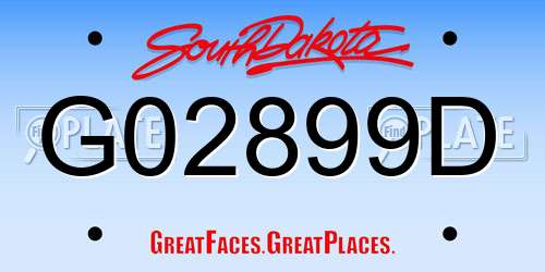 G02899D South Dakota License Plate