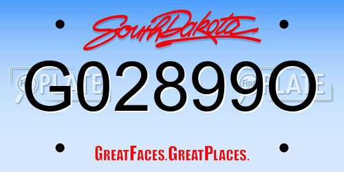 G02899O South Dakota License Plate