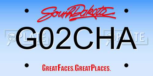 G02CHA South Dakota License Plate