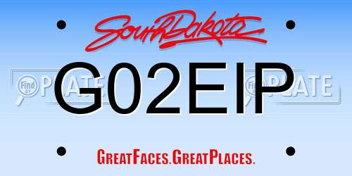 G02EIP South Dakota License Plate