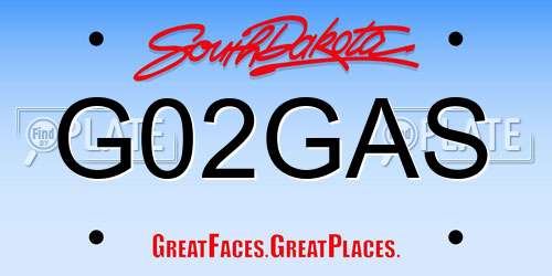 G02GAS South Dakota License Plate