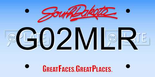 G02MLR South Dakota License Plate