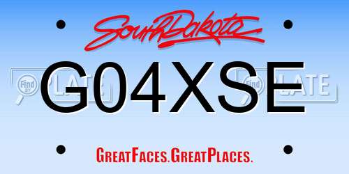 G04XSE South Dakota License Plate