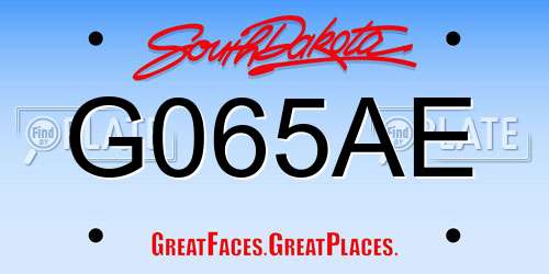 G065AE South Dakota License Plate