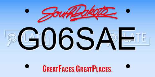 G06SAE South Dakota License Plate