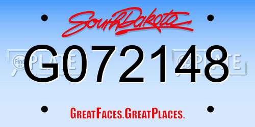 G072148 South Dakota License Plate