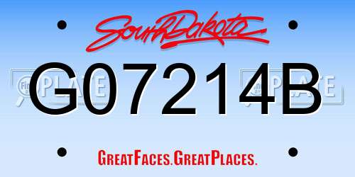 G07214B South Dakota License Plate