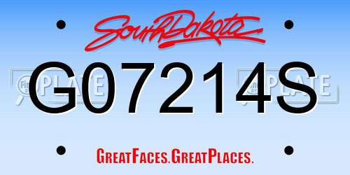 G07214S South Dakota License Plate