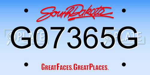 G07365G South Dakota License Plate