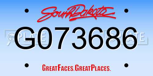 G073686 South Dakota License Plate