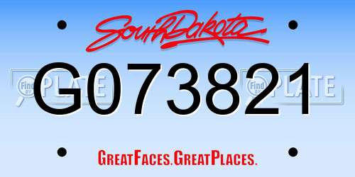 G073821 South Dakota License Plate