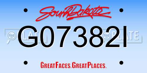G07382I South Dakota License Plate