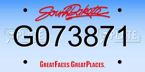 G073871 South Dakota License Plate