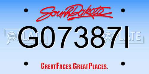 G07387I South Dakota License Plate