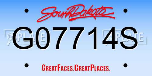 G07714S South Dakota License Plate