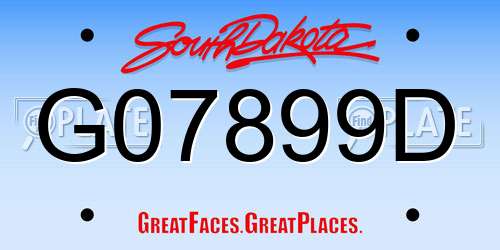 G07899D South Dakota License Plate