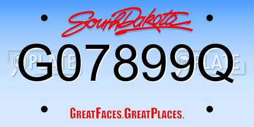 G07899Q South Dakota License Plate