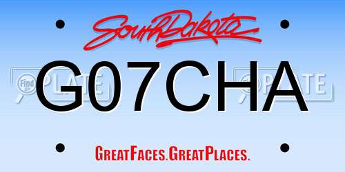 G07CHA South Dakota License Plate