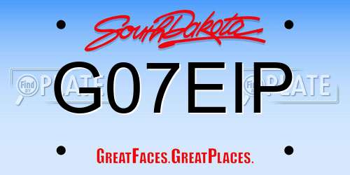 G07EIP South Dakota License Plate
