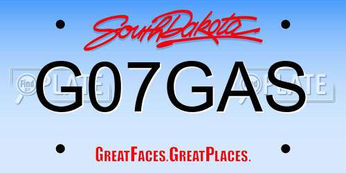 G07GAS South Dakota License Plate
