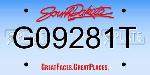 G09281T South Dakota License Plate