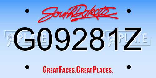G09281Z South Dakota License Plate