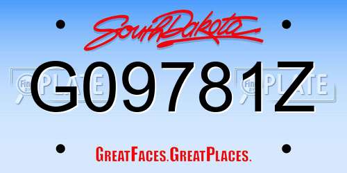 G09781Z South Dakota License Plate