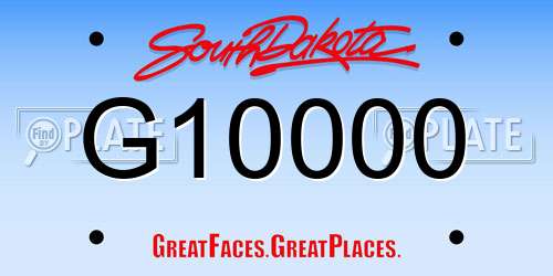 G10000 South Dakota License Plate