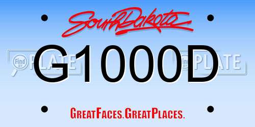 G1000D South Dakota License Plate