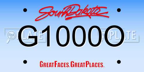 G1000O South Dakota License Plate