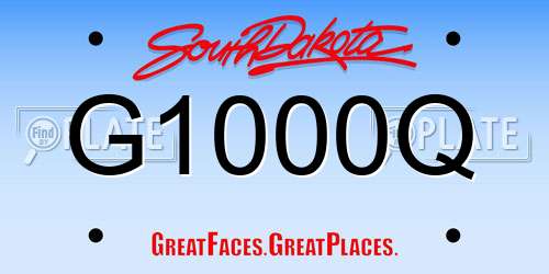 G1000Q South Dakota License Plate