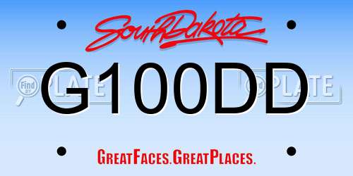 G100DD South Dakota License Plate